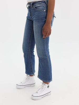 True Religion Mid Rise Kick Flare Flap Medium Wash 2