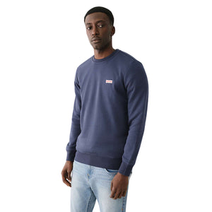 TRUE RELIGION OG LABEL CREW SWEATSHIRT DRESS BLUE
