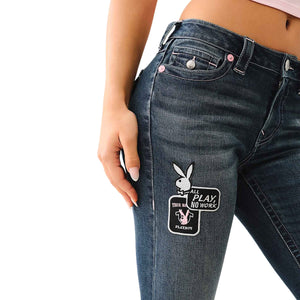TRUE RELIGION TR X PB MR BECCA BOOTCUT JEANS DARK WASH