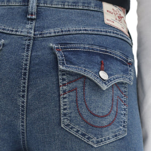 TRUE RELIGION JENNIE SN MR FLAP SKINNY MEDIUM BONECHILL WASH
