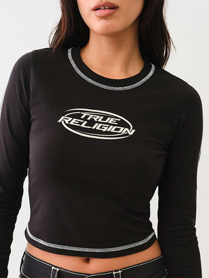 True Religion Baby T-Shirt Ladies Jet Black