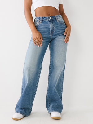 True Religion Leila Jeans Wide Leg Medium Wash