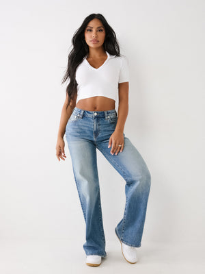 True Religion Leila Jeans Wide Leg Medium Wash