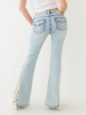 True Religion Joey Jeans Crochet Flare Light Wash