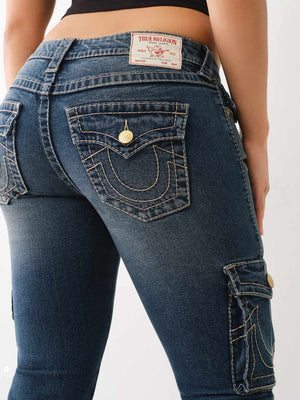 True Religion Big T Jeans Low Rise Flare Dark Wash