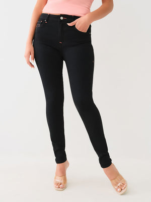 True Religion Ladies Jeans Halle SN HR Skinny Black Rinse