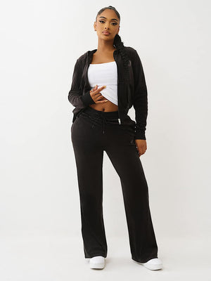 True Religion Horsehoe Velour Sweatpants Jet Black