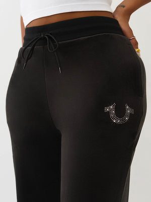 True Religion Horsehoe Velour Sweatpants Jet Black