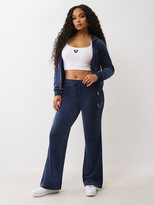 True Religion Horsehoe Velour Sweatpants Jet Blue