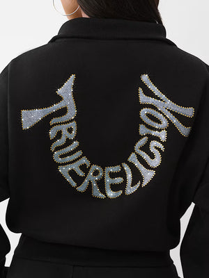 True Religion Hoodie Script Tr Po Jet Black