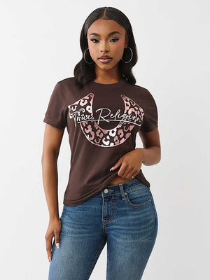 True Religion T-Shirt Tr Leopard Crew Java