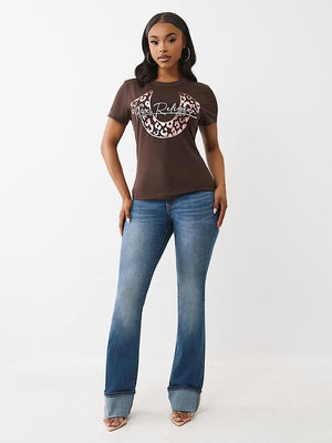 True Religion T-Shirt Tr Leopard Crew Java