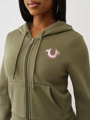 True Religion Jacket Wings Shrunken Zip Up Kalamata