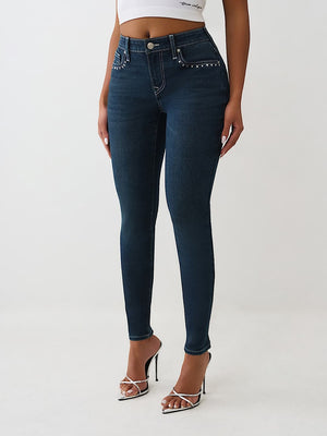 True Religion Jeans Jennie Crystal Sn Mr Skinny Dark Moutainside Wash