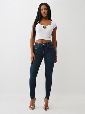 True Religion Jeans Jennie Crystal Sn Mr Skinny Dark Moutainside Wash
