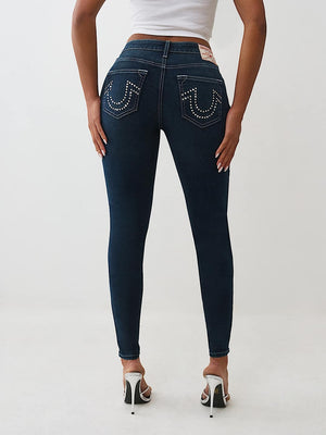 True Religion Jeans Jennie Crystal Sn Mr Skinny Dark Moutainside Wash