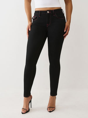 True Religion Jeans Jennie Sn Crystal Flap Skinny Rinse Black