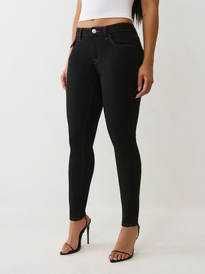 True Religion Jeans Jennie Sn Crystal Flap Skinny Rinse Black
