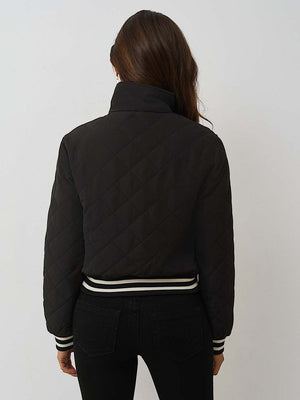 True Religion Hs Quilted Zip Up Jacket Jet Black