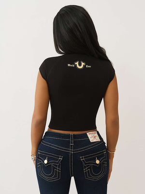 True Religion Wing Hs Notch Ss Tee Jet Black