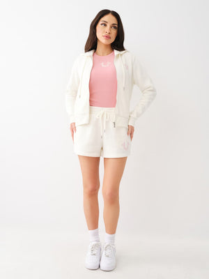 True Religion Embroidered Shorts Lounge Winter White