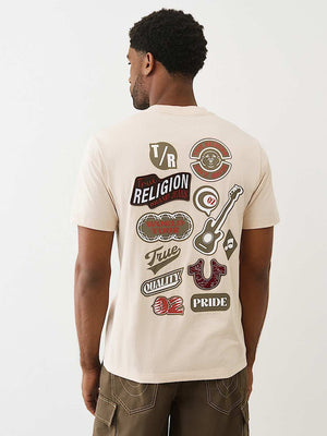 True Religion T-Shirt Embroidery Patch Fog