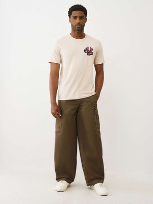 True Religion T-Shirt Embroidery Patch Fog