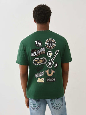 True Religion T-Shirt Embroidery Patch Dark Green