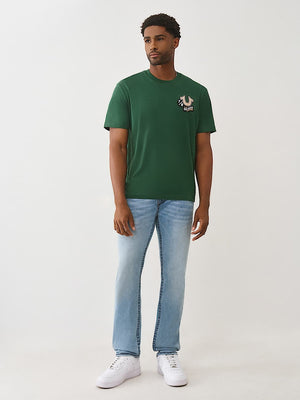 True Religion T-Shirt Embroidery Patch Dark Green
