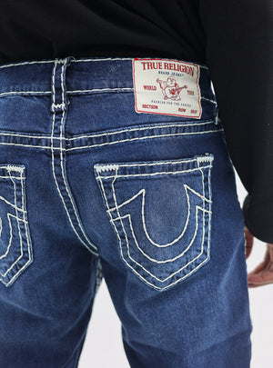 True Religion Jeans Rocco Super T NO Flap 32IN Yellow Sea Medium Wash