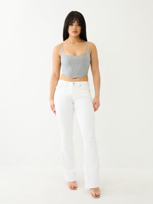 True Religion Jeans Ladies Becca Mid Rise Bootcut Optic White