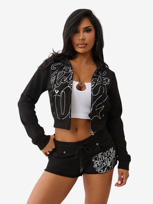 True Religion Hoodie Tr Shrunken Zip Sunshine