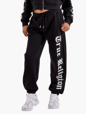 True Religion  Crystal Boyfriend Jogger Jet Black