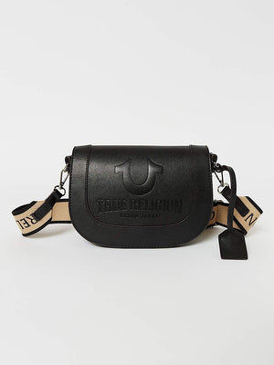 True Religion Stitched Horseshoe Flap Bag Black