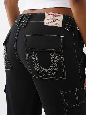 True Religion Bottoms Hs Cargo Emb Sn Jet Black