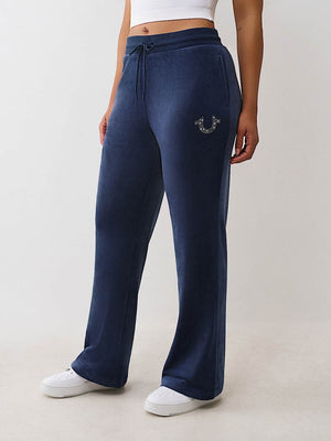 True Religion Horsehoe Velour Sweatpants Jet Blue