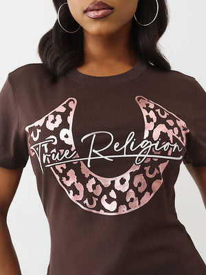 True Religion T-Shirt Tr Leopard Crew Java