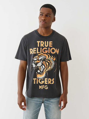True Religion T-Shirt Mfg Tiger Vintage Jet Black