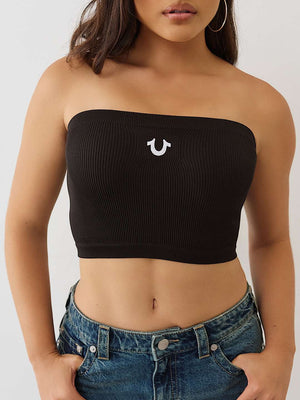 True Religion Top Hs Seamless Bandeau Jet Black