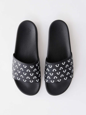 True Religion Slides All Horseshoe Print Black