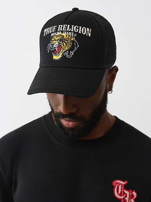 True Religion Item Tiger Trucker Black