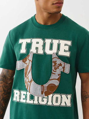 True Religion Terry Applique Tee Evergreen