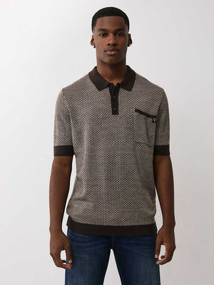 True Religion Ss Knit Polo Dark Brown