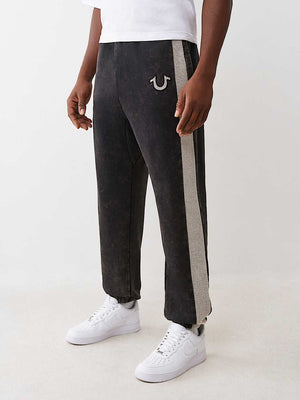 True Religion Mesh Inset Rusted Jogger Jet Black