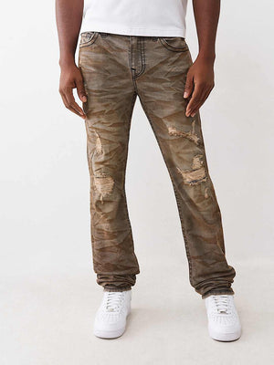True Religion Stacked Rocco Sn No Flap Bullet Brown Wash With Rips