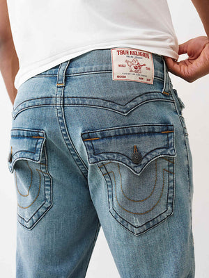 True Religion Ricky Sn Jimmy Jean Flap 34In Seagrass Medium Wash