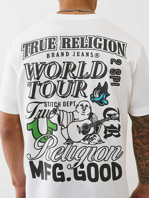 True Religion Ss World Tour Tee Optic White