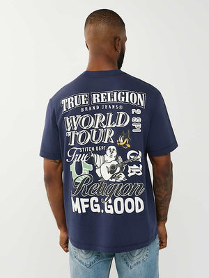 True Religion Ss World Tour Tee Dress Blue