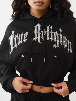 True Religion Studded Gf Pullover Hoodie Jet Black