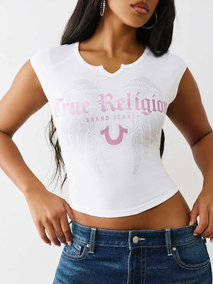 True Religion Wing Hs Notch Ss Tee Optic White